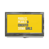 Poodles Pearls & Educated Sigma Girls Business Card Holder - Multi