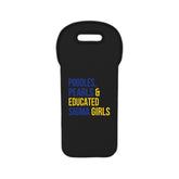 Poodles Pearls & Educated Sigma Girls Wine Tote Bag
