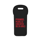 Pyramids Pearls & Educated Delta Girls Wine Tote Bag