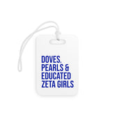 Doves Pearls & Educated Zeta Girls Luggage Tags - White