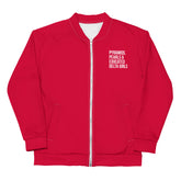 Pyramids Pearls & Educated Delta Girls Bomber Jacket - Crimson & White