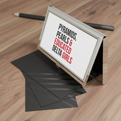 Pyramids Pearls & Educated Delta Girls Business Card Holder - White