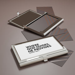 Where God Guides, He Provides Business Card Holder