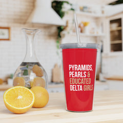 Pyramids Pearls & Educated Delta Girls 20oz Tumbler - Crimson