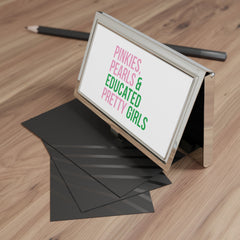Pinkies Pearls & Educated Pretty Girls Business Card Holder - White