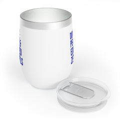 Doves, Pearls & Educated Zeta Girls Wine Tumbler - White