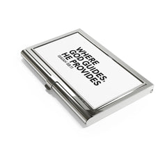 Where God Guides, He Provides Business Card Holder