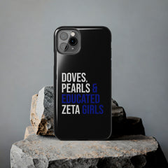 Doves, Pearls & Educated Zeta Girls Tough Case For IPhone® - Black