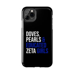 Doves, Pearls & Educated Zeta Girls Tough Case For IPhone® - Black