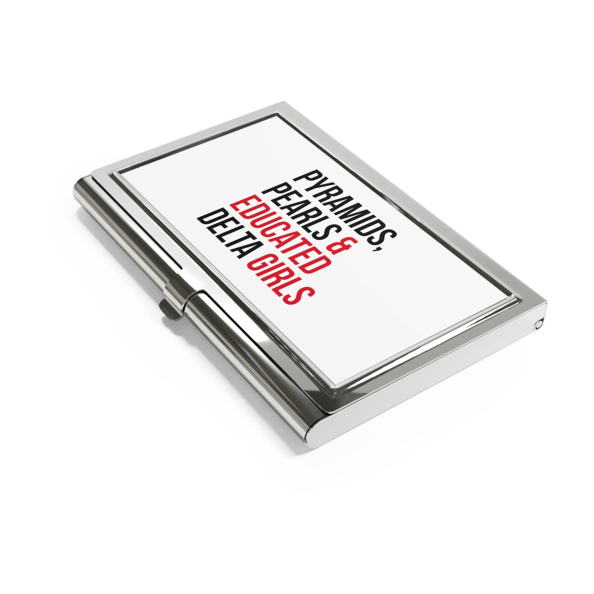 Pyramids Pearls & Educated Delta Girls Business Card Holder - White