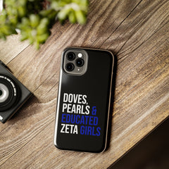 Doves, Pearls & Educated Zeta Girls Tough Case For IPhone® - Black