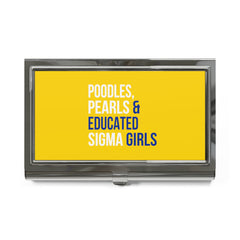 Poodles Pearls & Educated Sigma Girls Business Card Holder - Multi