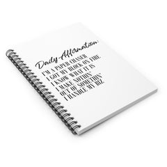 Daily Affirmation: I'm A Paper Chaser Spiral Notebook
