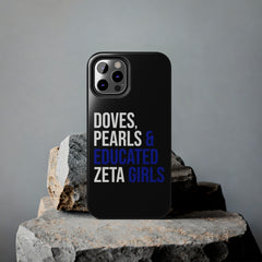 Doves, Pearls & Educated Zeta Girls Tough Case For IPhone® - Black