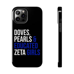 Doves, Pearls & Educated Zeta Girls Tough Case For IPhone® - Black