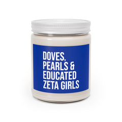 Doves Pearls & Educated Zeta Girls Scented Candles - Blue