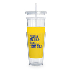 Poodles Pearls & Educated Sigma Girls 20oz Tumbler - Yellow