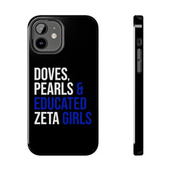 Doves, Pearls & Educated Zeta Girls Tough Case For IPhone® - Black