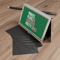 Pinkies Pearls & Educated Pretty Girls Business Card Holder - Green