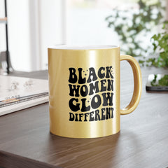Black Women Glow Different Metallic Mug