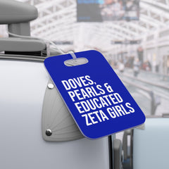 Doves Pearls & Educated Zeta Girls Luggage Tags - Blue