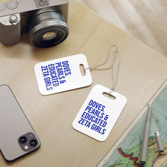 Doves Pearls & Educated Zeta Girls Luggage Tags - White