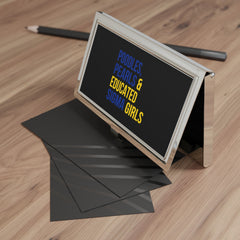 Poodles Pearls & Educated Sigma Girls Business Card Holder - Black