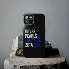Doves, Pearls & Educated Zeta Girls Tough Case For IPhone® - Black