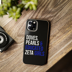 Doves, Pearls & Educated Zeta Girls Tough Case For IPhone® - Black