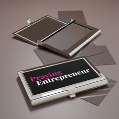 Praying Entrepreneur Business Card Holder - Black