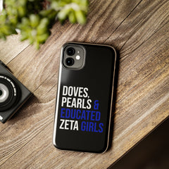 Doves, Pearls & Educated Zeta Girls Tough Case For IPhone® - Black