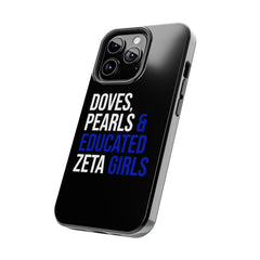 Doves, Pearls & Educated Zeta Girls Tough Case For IPhone® - Black