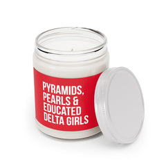 Pyramids Pearls & Educated Delta Girls Scented Candles - Crimson & White
