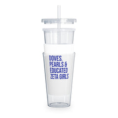 Doves Pearls & Educated Zeta Girls 20oz Tumbler - White