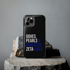 Doves, Pearls & Educated Zeta Girls Tough Case For IPhone® - Black