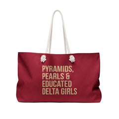 Pyramids, Pearls & Educated Delta Girls Weekender Bag