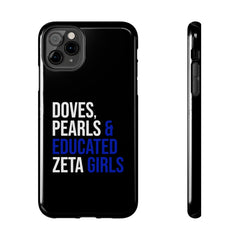 Doves, Pearls & Educated Zeta Girls Tough Case For IPhone® - Black