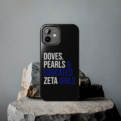 Doves, Pearls & Educated Zeta Girls Tough Case For IPhone® - Black