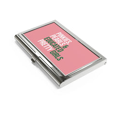 Pinkies Pearls & Educated Pretty Girls Business Card Holder - Pink
