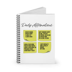 Daily Affirmations Sticky Notes Spiral Notebook