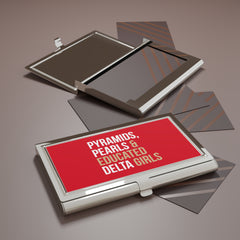 Pyramids Pearls & Educated Delta Girls Business Card Holder - Crimson