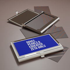 Doves Pearls & Educated Zeta Girls Business Card Holder - Blue