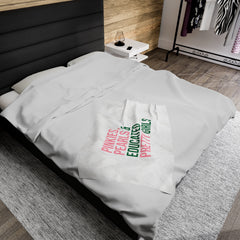 Pinkies Pearls & Educated Pretty Girls Plush Blanket - White