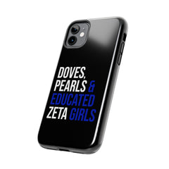 Doves, Pearls & Educated Zeta Girls Tough Case For IPhone® - Black