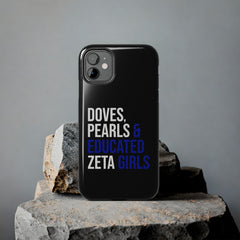 Doves, Pearls & Educated Zeta Girls Tough Case For IPhone® - Black