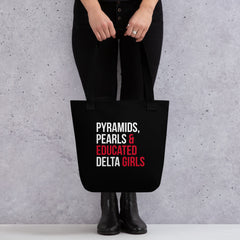 Pyramids Pearls & Educated Delta Girls Tote - Black Multi Black