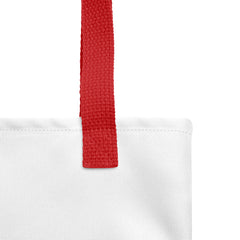 Pyramids Pearls & Educated Delta Girls Tote - White & Crimson
