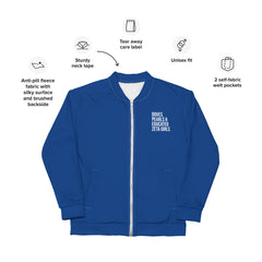 Doves Pearls & Educated Zeta Girls Bomber Jacket - Blue
