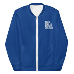 Doves Pearls & Educated Zeta Girls Bomber Jacket - Blue