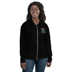 Pinkies Pearls & Educated Pretty Girls Bomber Jacket - Pink & Green